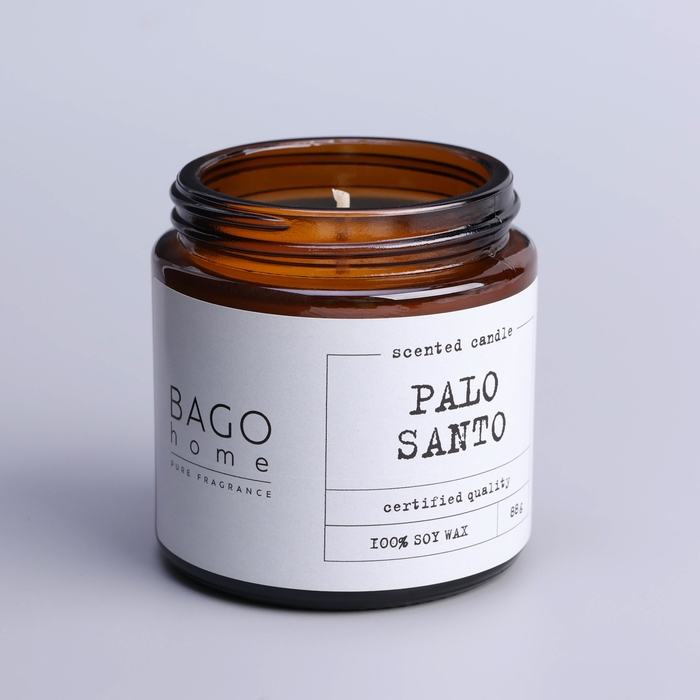 Свеча ароматическая в банке Свеча ароматическая в банке "Пало санто", совый воск, 88 г
