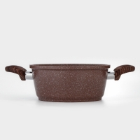 Кастрюля Доляна &laquo;Брауни&raquo;, 2 л, d=20 см, h=9 см, стеклянная крышка, антипригарное покрытие, индукция