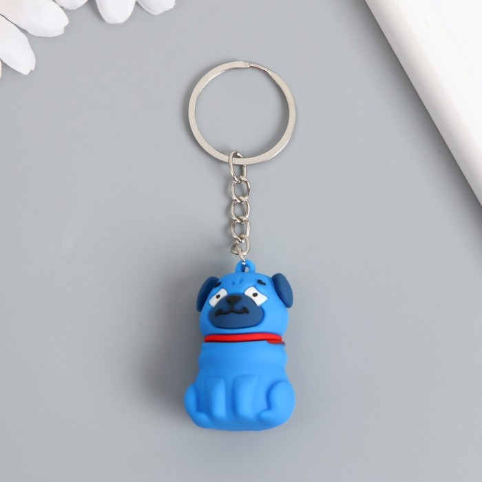 Брелок резина Брелок резина "Мопс" МИКС 4,2х2,8х2,5 см