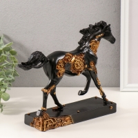 Сувенир полистоун "Конь - Стимпанк" чёрный с золотом 28,5х7х21,5 см Сувенир полистоун "Конь - Стимпанк" чёрный с золотом 28,5х7х21,5 см