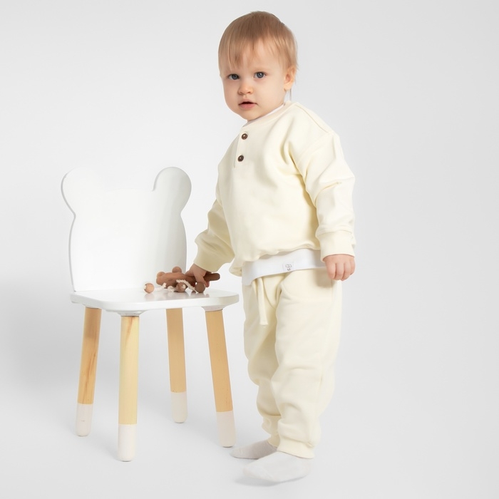 Толстовка детская MINAKU: Basic Line BABY, цвет молочный, рост 74-80