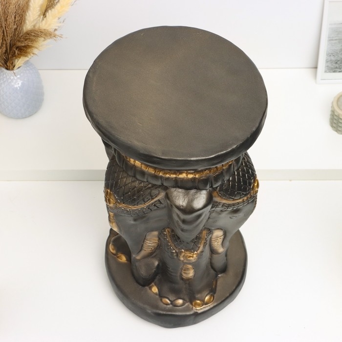 Фигура - подставка "Три слона" 28х28х50см, черное золото