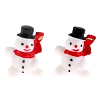 Миниатюра кукольная &laquo;Снеговик с шарфом&raquo;, набор 2 шт., размер 1 шт. &mdash; 3,3 &times; 2,7 см