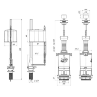 Арматура для смывных бачков "АНИ Пласт" WC4550М Эконом, с нижней подводкой 1/2", белый шток Арматура для смывных бачков "АНИ Пласт" WC4550М Эконом, с нижней подводкой 1/2", белый шток