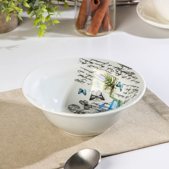 Тарелка фарфоровая &laquo;Прованс&raquo;, 550 мл, d=17 см, цвет белый