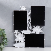 Фоторамка пластик на 3 фото 10х15 см "Лотосы" белый 36х27 см Фоторамка пластик на 3 фото 10х15 см "Лотосы" белый 36х27 см