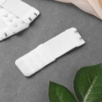 Застёжка-удлинитель для бюстгальтера, 3 ряда 2 крючка, 3,2 × 10,5 см, 5 шт, цвет белый Застёжка-удлинитель для бюстгальтера, 3 ряда 2 крючка, 3,2 × 10,5 см, 5 шт, цвет белый
