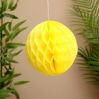 Шар бумажный декоративный, диаметр 20 см, цв. жёлтый Шар бумажный декоративный, диаметр 20 см, цв. жёлтый