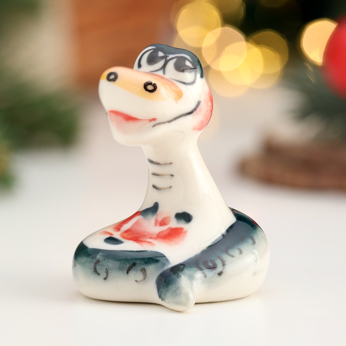 Новый год. Сувенир символ года Новый год. Сувенир символ года "Змей Вася", гжель, цвет, 5,5 см