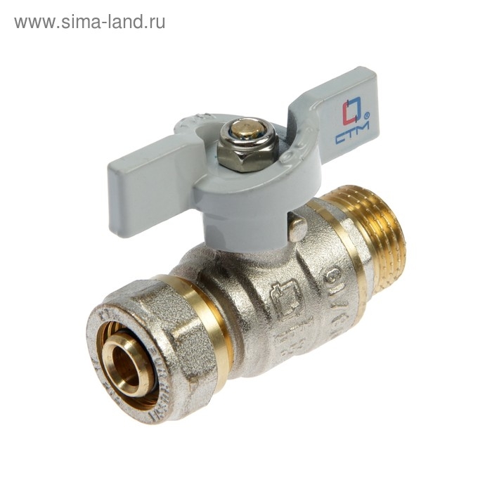 Кран шаровой Кран шаровой "СТМ" СТАНДАРТ, 16 х 1/2", цанга/штуцер, бабочка