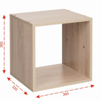 Стеллаж №1 DICE CUBE 1 секция, 360х360х320, Дуб сонома Стеллаж №1 DICE CUBE 1 секция, 360х360х320, Дуб сонома
