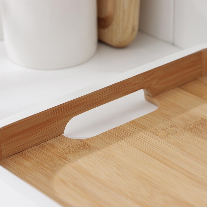 Поднос с ручками Terra, 36&times;26&times;3 см, бамбук, цвет МИКС