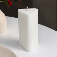 Свеча декоративная "Треугольник с гранями",6х12 см, белая, 12 ч Свеча декоративная "Треугольник с гранями",6х12 см, белая, 12 ч