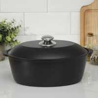 Утятница &laquo;Традиция&raquo;, 4 л, алюминиевая крышка, антипригарное покрытие, цвет чёрный