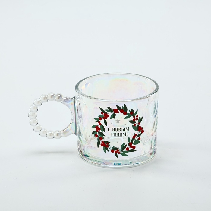 Новый год. Кружка  стеклянная &laquo;С Новым годом!&raquo;, 300 мл