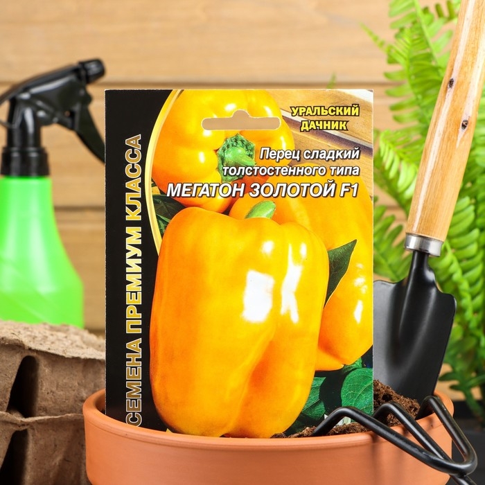 Семена Перец сладкий Семена Перец сладкий "Мегатон Золотой" F1, 12 шт
