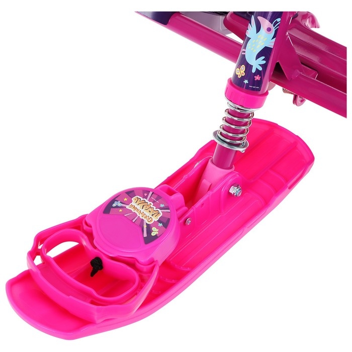 Снегокат &laquo;Сказочный патруль&raquo;, ССП2, со спинкой и ремнём безопасности, фиолетовый/розовый