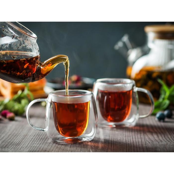 Кружка стеклянная с двойными стенками Magistro &laquo;Дуо&raquo;, 80 мл, 9&times;7&times;6,3 см