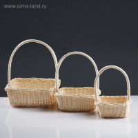 Набор корзин, 3 шт, 24×24×10/30, 19×19×8/26, 17×17×6/19 см, ротанг Набор корзин, 3 шт, 24×24×10/30, 19×19×8/26, 17×17×6/19 см, ротанг