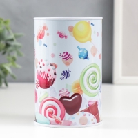 Копилка металл банка "Сладости" МИКС 12х8х8 см Копилка металл банка "Сладости" МИКС 12х8х8 см