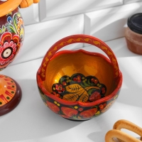 Корзинка, 12-13х12-13 см, хохлома Корзинка, 12-13х12-13 см, хохлома