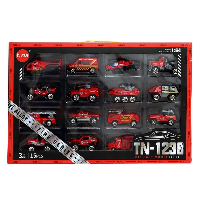 Набор металлических машин &laquo;Пожарная служба&raquo;, в наборе 15 шт