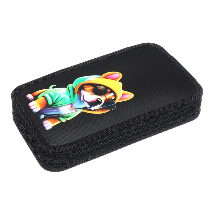 Пенал 2 секции, 125 х 205 х 40 мм, Calligrata 30П26/2 Пенал 2 секции, 125 х 205 х 40 мм, Calligrata 30П26/2 "Бульдог", ламинированный картон