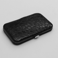 Набор маникюрный «Рептилия», 8 предметов, в футляре, цвет чёрный Набор маникюрный «Рептилия», 8 предметов, в футляре, цвет чёрный