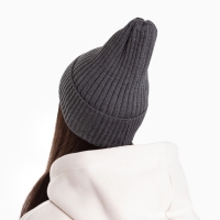 Шапка женская демисезонная, цвет т-серый, размер 56-58 Шапка женская демисезонная, цвет т-серый, размер 56-58