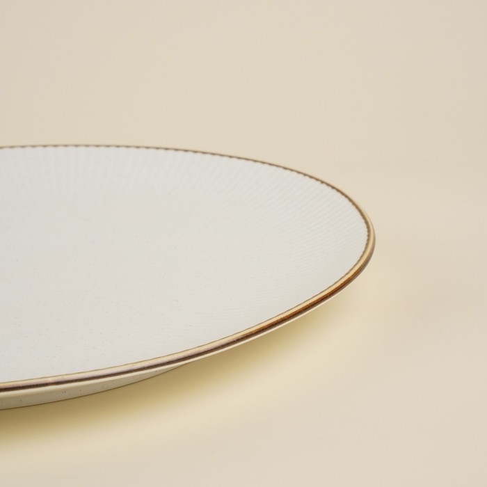 Тарелка обеденная фарфоровая SL Home «Волна в камне», d=20,5 см, цвет белый Тарелка обеденная фарфоровая SL Home «Волна в камне», d=20,5 см, цвет белый