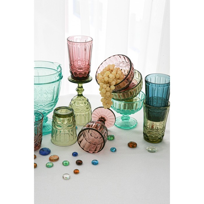 Креманка стеклянная Magistro &laquo;Ла-Манш&raquo;, 350 мл, 12&times;10,5 см, цвет синий