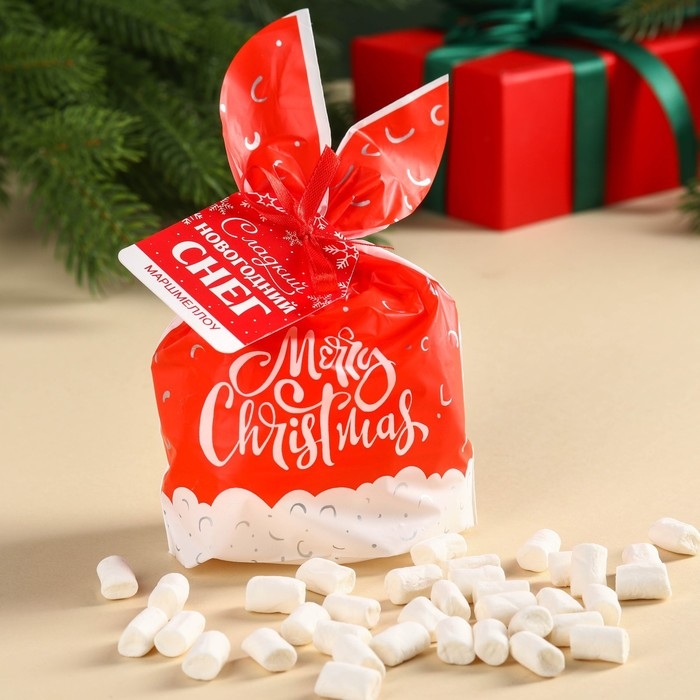 Новый год! Маршмеллоу в пакете &laquo;Сладкий новогодний снег&raquo;, со вкусом пломбира, 55 г.