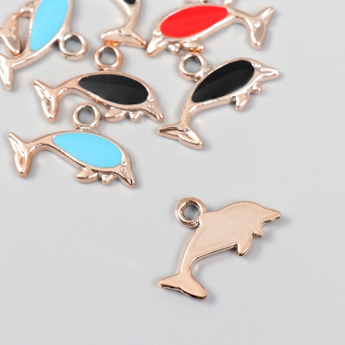 Декор для творчества пластик под металл Декор для творчества пластик под металл "Дельфин" золото МИКС набор 10 шт 2,7х0,3х1,6 см