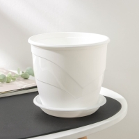 Горшок для цветов с поддоном &laquo;Венеция&raquo;, 2 л, d=16 см, цвет белый