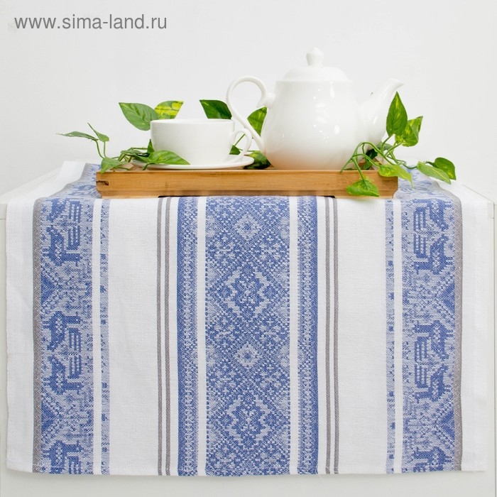 Полотенце DomoVita жаккард набивка 50х70 см, микс, лён 45%, хлопок 55%, 206 г/м&sup2;