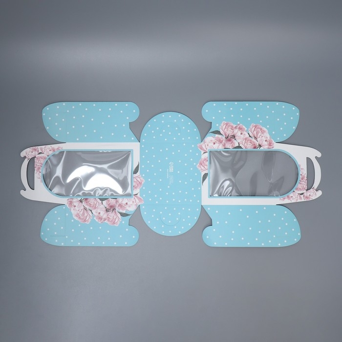 Коробка под маленький торт, кондитерская упаковка, &laquo;Пионы&raquo;, 15 х 15 х 18 см