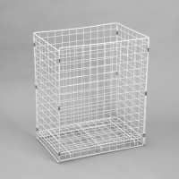 Корзина-накопитель складная, на колесах, 1 полка, 60&times;40&times;80 см, цвет белый