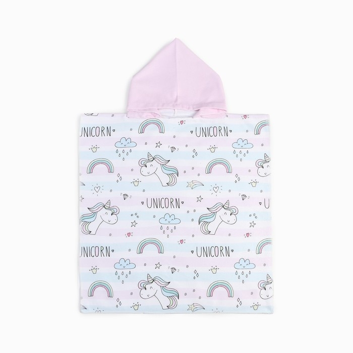 Полотенце-пончо детский LoveLife "Единороги" 60х120 см, 100% пэ, 225 г/м2
