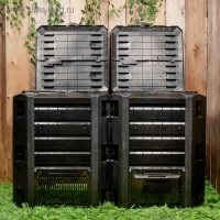 Компостер пластиковый Module, 800 л, с крышкой, 135 &times; 72 &times; 82,6 см, чёрный