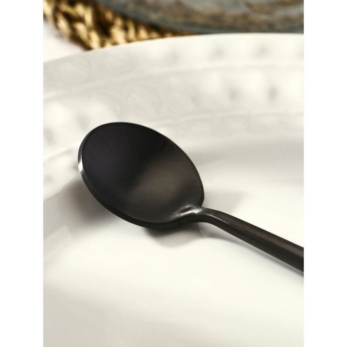 Ложка чайная из нержавеющей стали Magistro «Фолк», длина 12,3 см, цвет чёрный Ложка чайная из нержавеющей стали Magistro «Фолк», длина 12,3 см, цвет чёрный
