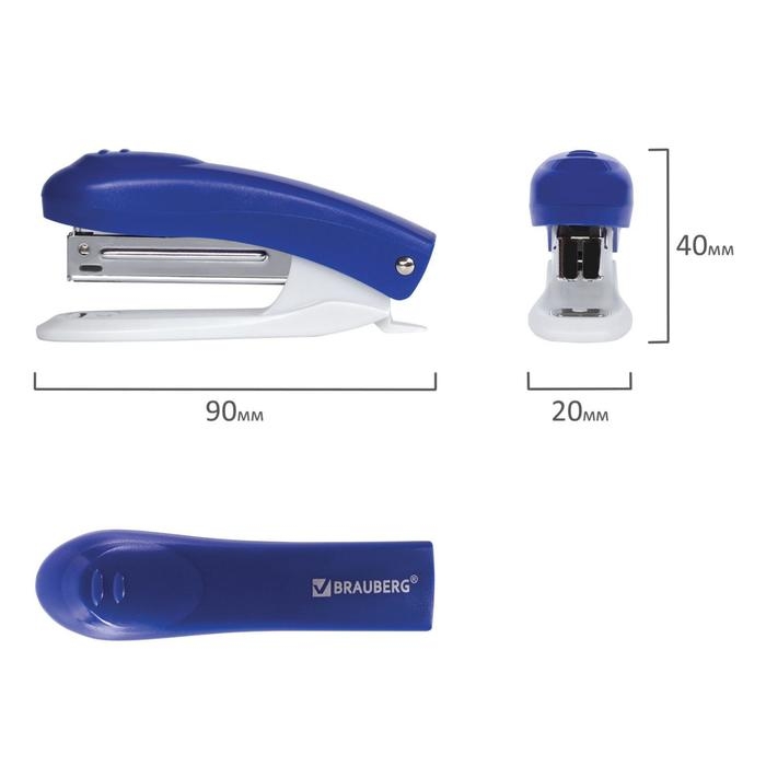 Степлер № 10 до 12 листов, BRAUBERG Einkommen, пластиковый корпус, встроенный антиСтеплер, синий Степлер № 10 до 12 листов, BRAUBERG Einkommen, пластиковый корпус, встроенный антиСтеплер, синий