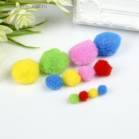 Помпоны для творчества, ассорти, 5 цветов, 8 мм/15 мм/25 мм, (набор 100 шт) Помпоны для творчества, ассорти, 5 цветов, 8 мм/15 мм/25 мм, (набор 100 шт)