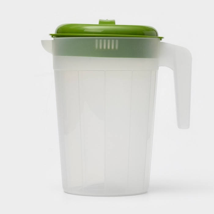 Кувшин с крышкой, 2,5 л, 20×14,5×22 см, пластик, зелёный Кувшин с крышкой, 2,5 л, 20×14,5×22 см, пластик, зелёный