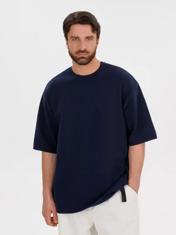 Джемпер с коротким рукавом Siluetti Volumica, темно-синий, размер XL/XXL Джемпер с коротким рукавом Siluetti Volumica, темно-синий, размер XL/XXL