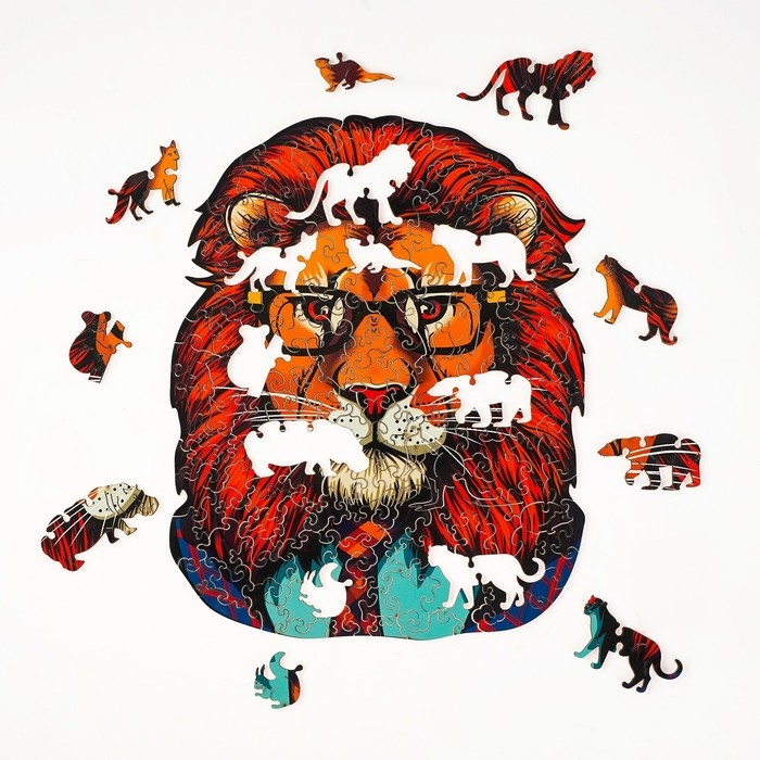 Пазлы деревянные фигурный &laquo;Лев&raquo;, 148 элементов