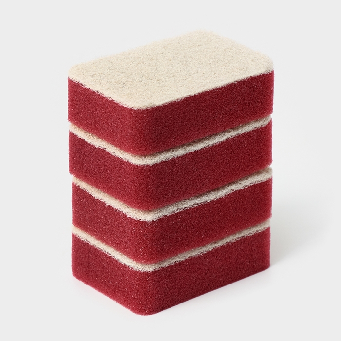 Губка для посуды с ионами серебра Raccoon, 4 шт, 9,5&times;6,5&times;3 см