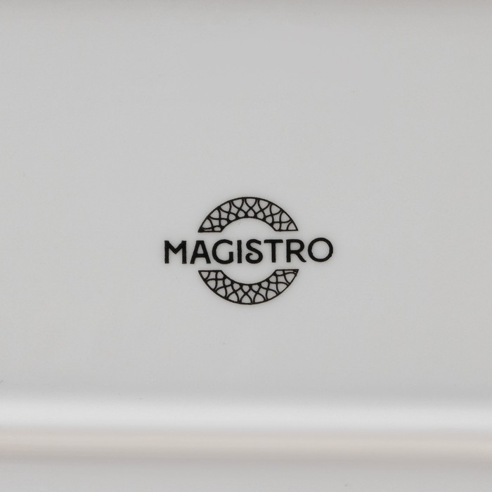 Блюдо фарфоровое прямоугольное Magistro Rodos, 35,7&times;25,6&times;3,1 см, цвет белый