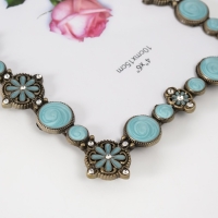 Фоторамка металл, стекло 13х18 см "Бирюза" эмаль, стразы 1х12,4х17 см