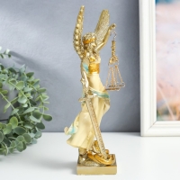 Сувенир полистоун "Богиня Фемида с крыльями - Правосудие" сливки с золотом 6х11х25 см Сувенир полистоун "Богиня Фемида с крыльями - Правосудие" сливки с золотом 6х11х25 см