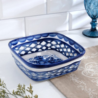 Блюдо &laquo;Сухарница&raquo;, гжель, микс